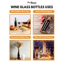 750ml Clear Bordeaux Wine Bottles – Pack of 48 | Flat-Bottomed Glass Bottles for
