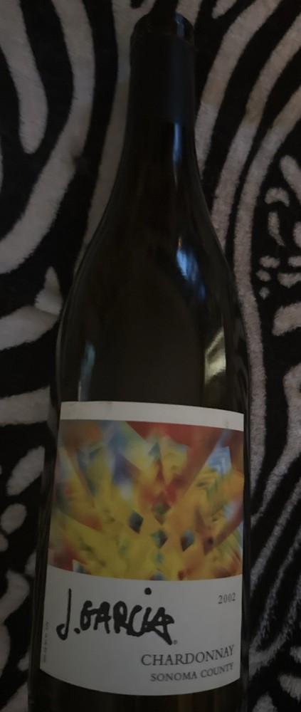 Jerry Garcia Empty Wine Bottle No Cork Artwork 2002 Clos Du Bois Chardonnay