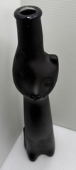 Happy Cat Shaped Mosel Riesling Matte Black Wine Bottle-Meow 13 Inches