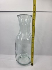 Vintage Paul Masson 9 3/4 Clear Glass Carafe Since 1852 Decanter Pitcher