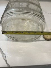 ANTIQUE GLASS WINE JUG GRAPE EMBOSSED ONE GALLON ART DECO BY BALL GLASS WITH CAP