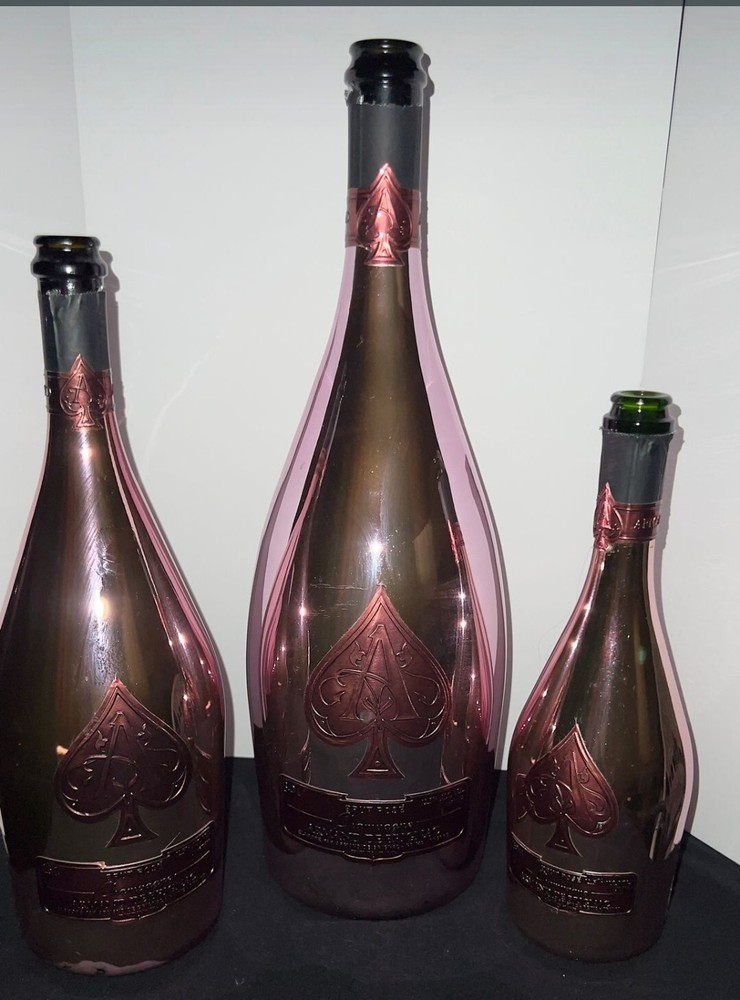 3 Empty Ace of spades Rose , 3Size 3lt , 1.5lt , 750 ML , JEROBOAM Magnum Regul