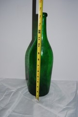 Vintage 14.5&Prime; Emerald Green Glass Bottle Large Magnum Wine Cider Blob Top Decor