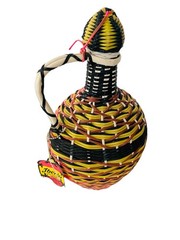 MCM Viresa Plastic Scoubidou Woven Wicker Demijohn Wine Bottle with Handle