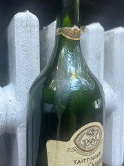 Empty bottle of 1993 Taittinger Comtes de Champagne Millésime Blanc de Blancs