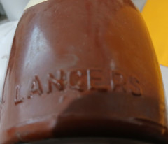 LANCERS 1966 VIN ROSE Brown Painted Glass Jug Portugal /JM Da Fonseca Empty