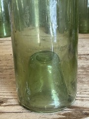 Antique Single Serve Wine Bottle French Hand Blown Punt