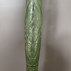 Vintage 44&Prime; Tall MCM Italy Green Glass Chianti Wine Bottle Decanter