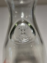 Vintage Paul Masson Glass Carafe Wine Bottle Since 1852 Embossed Decanter Vase