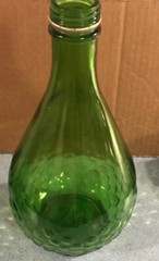 Vintage Embossed Grapes Green Glass Half Gallon Wine Bottle ~ EMPTY