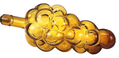 Amber Chianti Bottle Shaped Like Bunch Of Grapes From 1970s Hand Blown 12&Prime; long