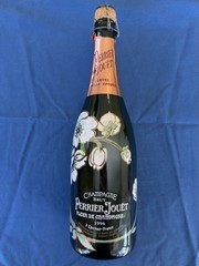 Empty 750 ml Bottle 1996 Perrier-Jouet Champagne Hand Painted Flowers
