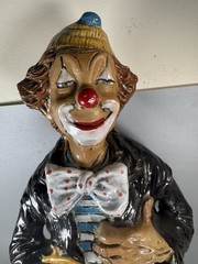 Vintage 1979 Angelo Bardi Italian Ceramic Clown Wine Bottle Decanter RARE 16”