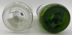 Lot 2 Mazza Concord Wine Bottles 750ml EMPTY Clear & Green Glass Decor