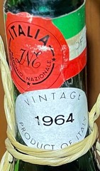 Vintage 1964 Chianti Bosca Empty Wine Bottle Italy Straw Fiasco Basket MCM Décor