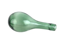 Antique Early 1900s Hand Blown Torpedo Round Bottom Green Glass Wine Bottle