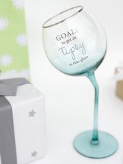 PAVILLON 11 OUNCE TIPSY STEMMED WINE GLASS/MOTHER&rsquo;S DAY/ BIRTHDAY GIFT