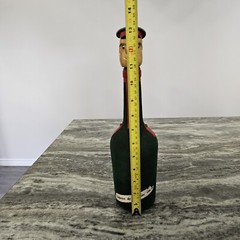 VTG French « Liqueur de L&rsquo;Armee Rouge » Bottle Flock w/ Soldier Wood Head Stopper
