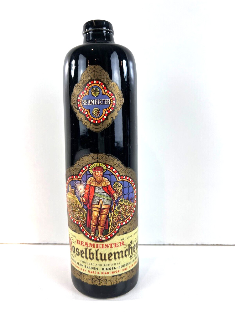 Jim Beam German Empty 1 Pint Ceramic Wine Bottle Beameister Moselbluemchen