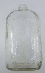 VTG Half Gallon Garretts American Wine CLR Glass Bottle Embossed Grapes 10&Prime; Tall