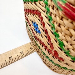 VTG Demijohn Style Handmade Woven Wicker Double Wine Wrap/Holder Bottles Empty