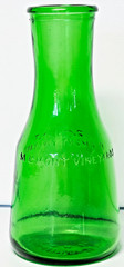 Cruet M LAMONT VINEYARDS Green Glass Empty Wine Vintage 2/5 Pint