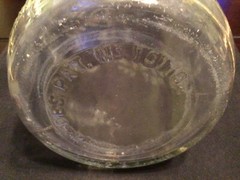 VTG VIRGINIA DARE 1/2 GAL GARRETT & CO WINE LARGE ORNATE GLASS BOTTLE NEW YORK