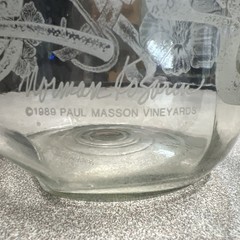 1989 Etched Glass Paul Masson/Norman Kosarin Wine Carafe