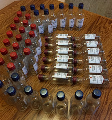 48 Sutter Home Wine 187 ML Empty Plastic Bottles & Lids- Great for Crafts