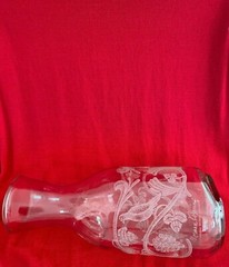 Paul Masson Norman Kosarin Wine Decanter Carafe Etched Glass 1988 9.75&Prime;