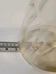 Antique Ball Wine 1920s Art Deco Style Two Fingered Handle Glass 1 Gallon Grapes