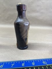 Hand Turned Wood Wine Liquor Bottles Candleholders Candlestick Spain Vintage