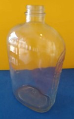 Vintage Clear Pressed Glass with Grapes 1/2 Gallon Wine Bottle with Lid