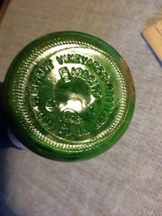 Vtg Green Emerald Glass Wine Cruet Caraf Lamont Vineyards 2/5 pt. 1086178 w/Cork