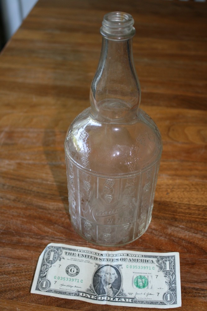 Embossed Vintage Monarch One Quart Wine Bottle