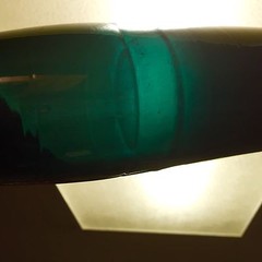 Antique Wine Bottle Odd Color Navy Teal Blue Spin Mold Unusual