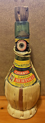 VINTAGE CLASSICO Bertolli CHIANTI EMPTY ITALY WINE BOTTLE Raffia Wrapped-7 1/2&Prime;