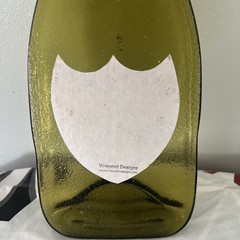 Cuvée Don Perignon 1978 Heat Flattened Green Bottle Tray Trivet Wall Art
