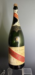 Vintage G.H. Mumm Reims CHAMPAGNE Large 22” EMPTY Bar Back Bottle Sign Display