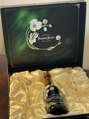1996 Perrier-Jouet Belle Epoque Fleur de Champagne Empty Bottle Gift Bx 2 Flutes
