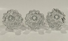 Lot/3 Vintage Grape Bunch Shaped Decanters Clear Glass Bottle Screw Cap 7 oz 6&Prime;L
