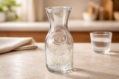 A Vintage Norman Korsarin etched glass carafe for Paul Masson.