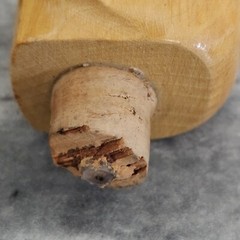 VTG French « Liqueur de L&rsquo;Armee Rouge » Bottle Flock w/ Soldier Wood Head Stopper
