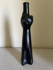 Happy Black Cat Mosel Riesling 13&Prime; EMPTY Bottle Vase Satin Matte Halloween