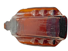 Vintage Slumped Melted Bottle Spoon Rest Tray Brown Glass
