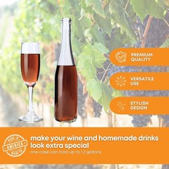 375 ml Clear Hock Liquor Wine Bottles Pack of 12 NO CORKS INCLUDED W17 375ml