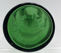 Vintage Italian Emerald Green Glass Serving Container Roman Cameo Made in Italy