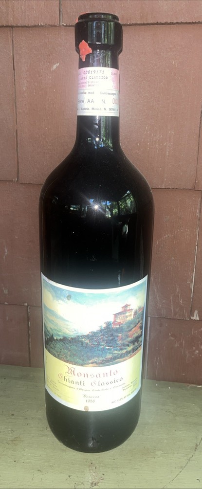 Jeroboam Double Magnum 3L Empty Wine Bottle Monsanto Chianti 1988 18&Prime;tall