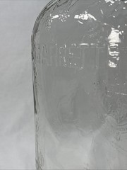VTG Half Gallon Garretts American Wine CLR Glass Bottle Embossed Grapes 10&Prime; Tall