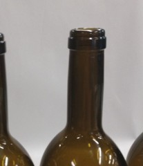 lot of 3 – 750ml Bordeaux indented antique green empty wine bottles – new